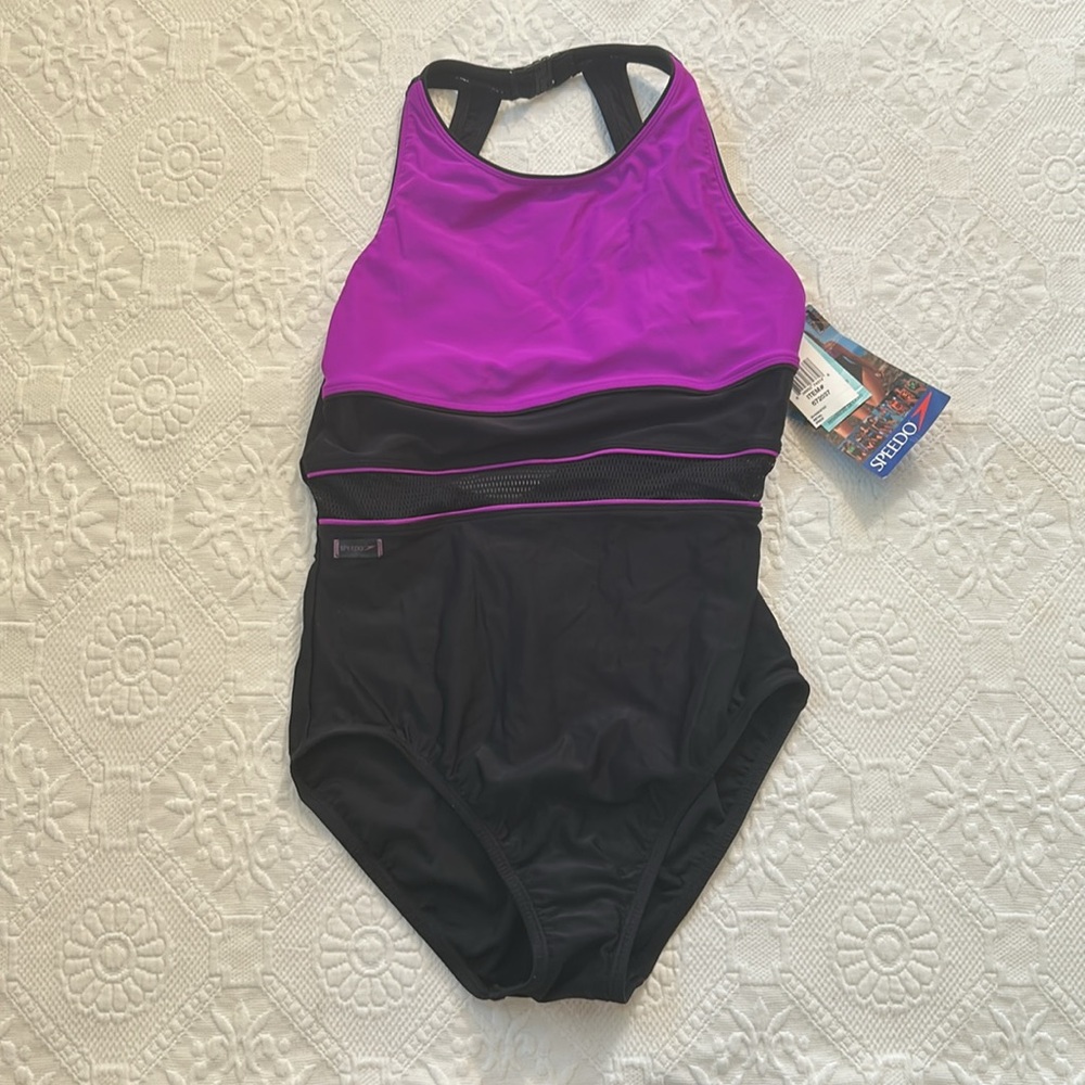 speedo black and purple  NWT size 12